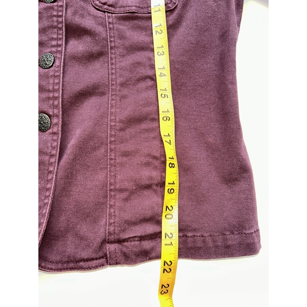 Live A Little LAL Woman's Utility Jacket Medium Petite Button Cotton Wine Color - Picture 12 of 15
